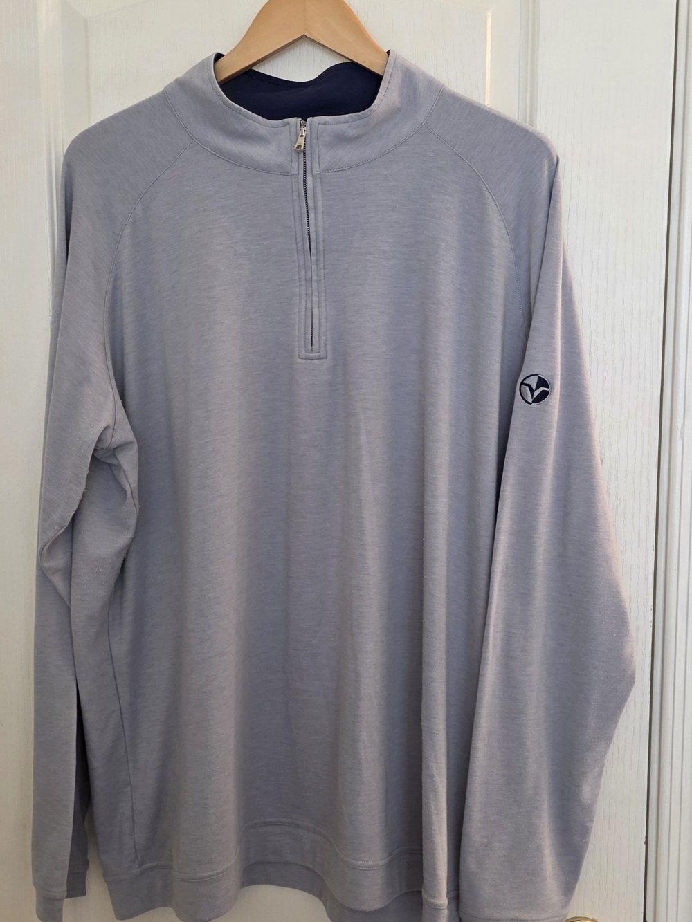 Peter Millar Navy Pullover with Logo Tag